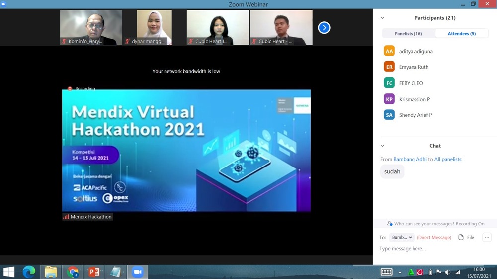 Gambar: Mendix Virtual Hackathon 2021