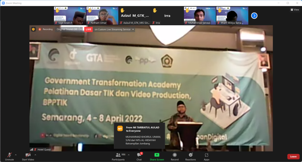 Gambar: Pembukaan GTA VSGA TA BPPTIK 04 April 2022