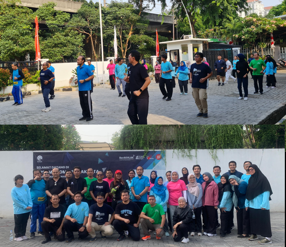 Gambar: Foto Olahraga Pagi Bersama Pimpinan BPSDM Kominfo dan Pegawai BPSDMP Kominfo Jakartal untuk Membangun Kesehatan dan Kebersamaan