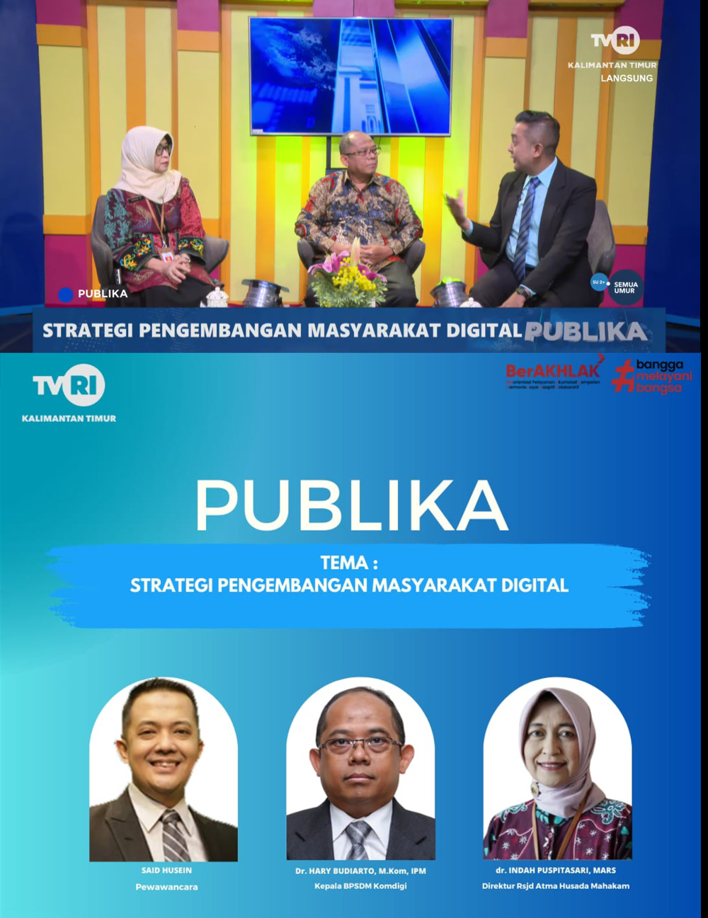 Gambar: Foto Kegiatan Talkshow Publika TVRI Kalimantan Timur: Strategi Pengembangan Masyarakat Digital