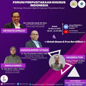 Webinar forum Perpustakaan Khusus Indonesia (FPKI)