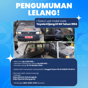 Lelang Mobil BPSDMP Kominfo Banjarmasin