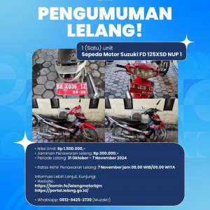 Pengumuman Lelang BPSDMP Kominfo Banjarmasin (Sepeda Motor)